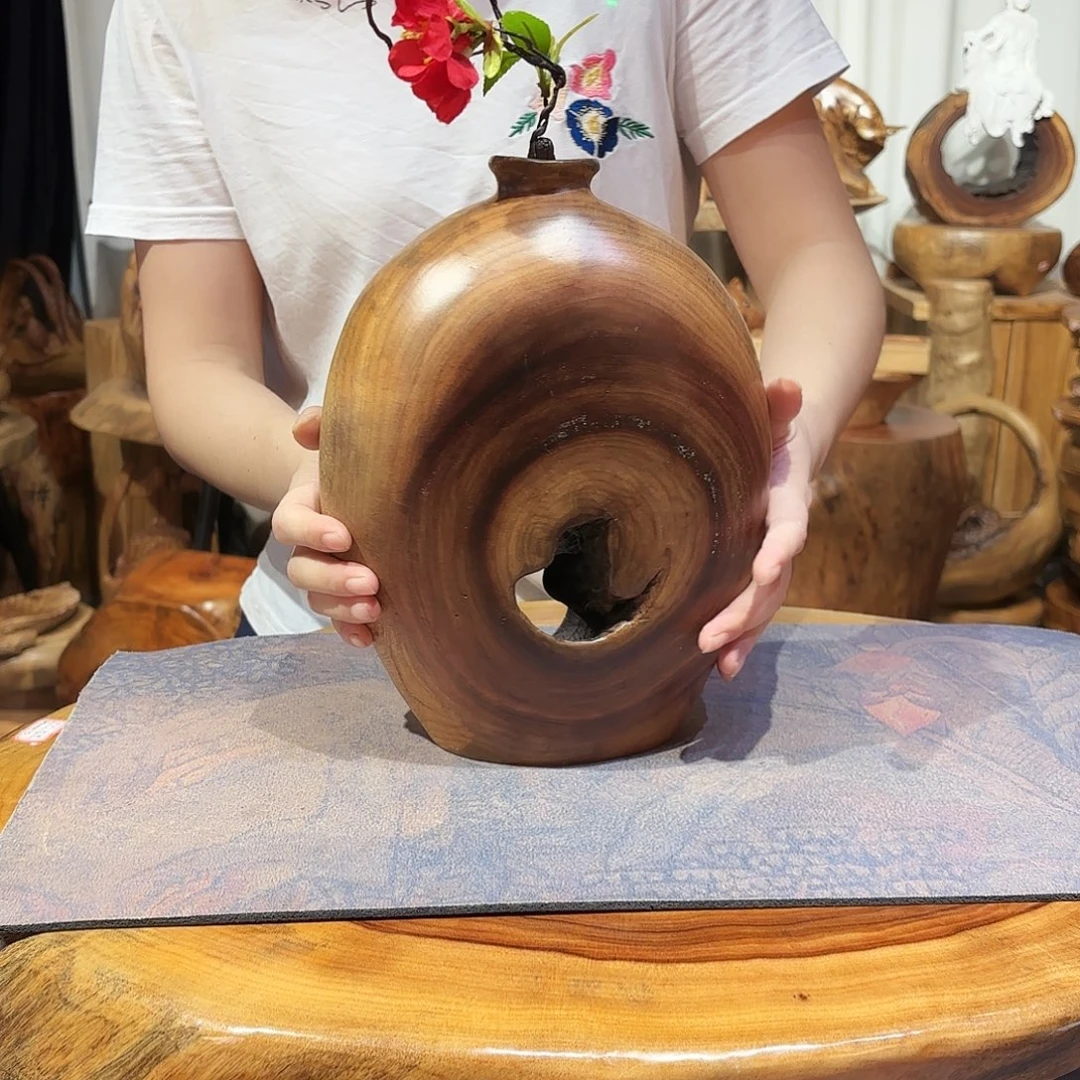 香樟木花瓶摆件工艺品