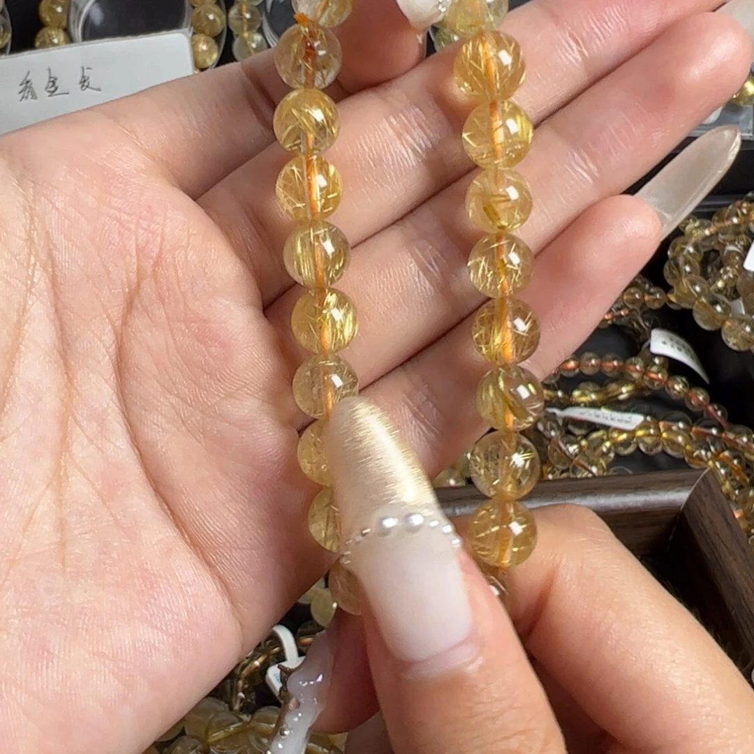 水晶未镶嵌手链天然金发晶