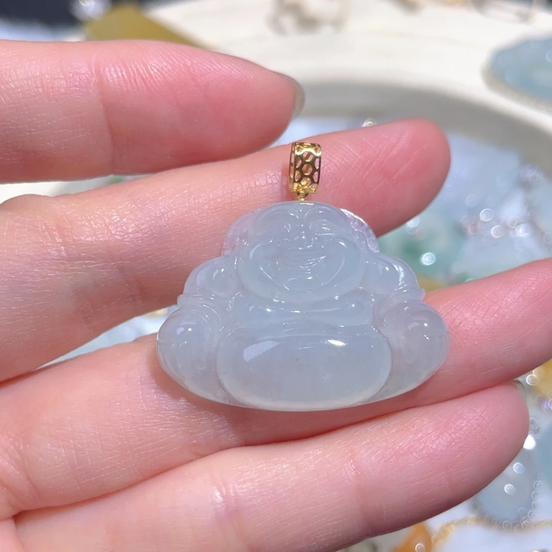 翡翠颈饰18K金镶嵌翡翠