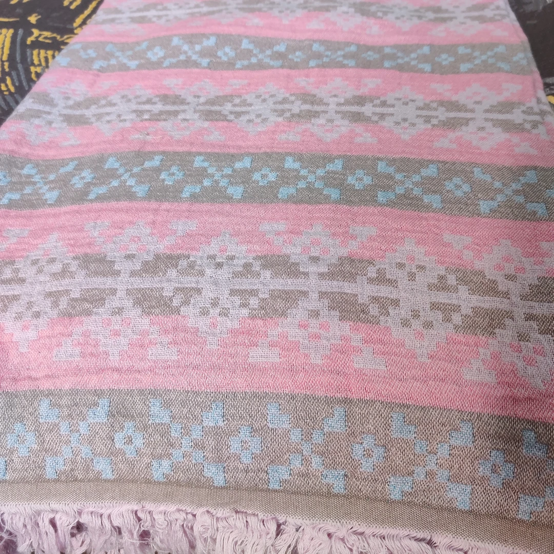 XDONGY（冬云家纺）高定150*200全棉流苏花边 苏娅粉  盖毯（微瑕）