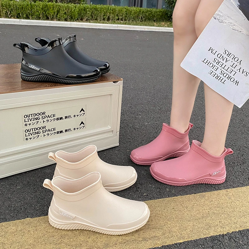 【工厂直销】雨鞋女舒适成人防滑胶鞋雨靴短筒平底防水鞋厨房工作