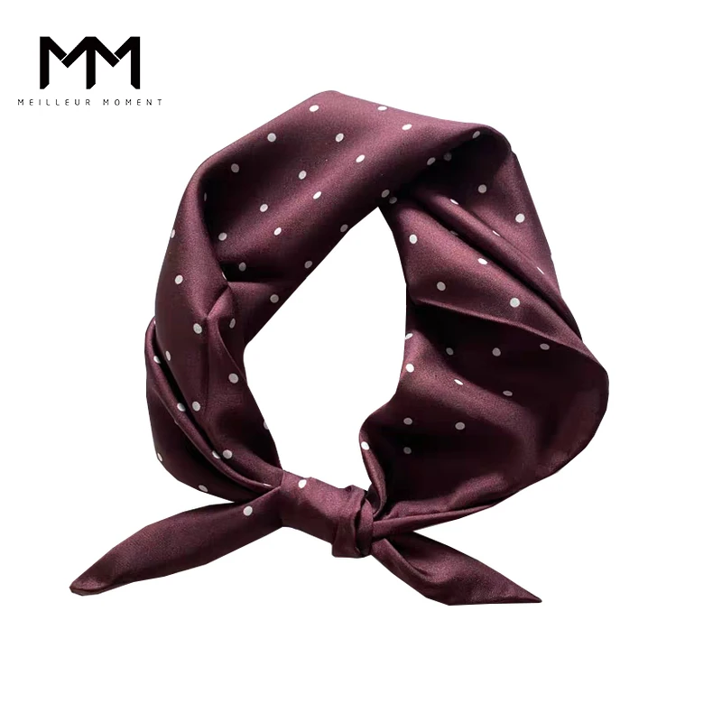 【福袋】MM麦檬通勤百搭酒红波点丝巾5FA1W0451