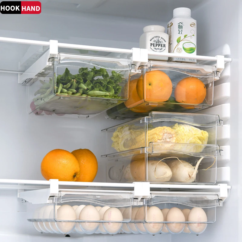 冰箱收纳盒厨房食品级冷冻保鲜抽屉鸡蛋分隔板悬挂整理神器置物架