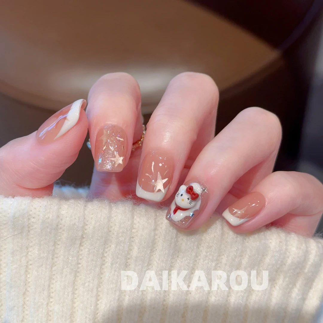 星雪同途 黛卡柔预售新甲型 此度 短椭圆 中椭圆手工穿戴甲10片