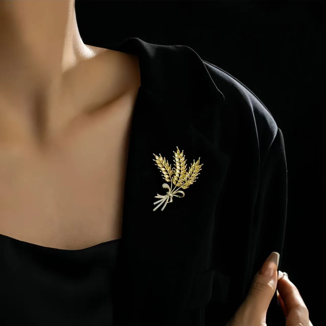 韩版高档超美麦穗胸针（50043）