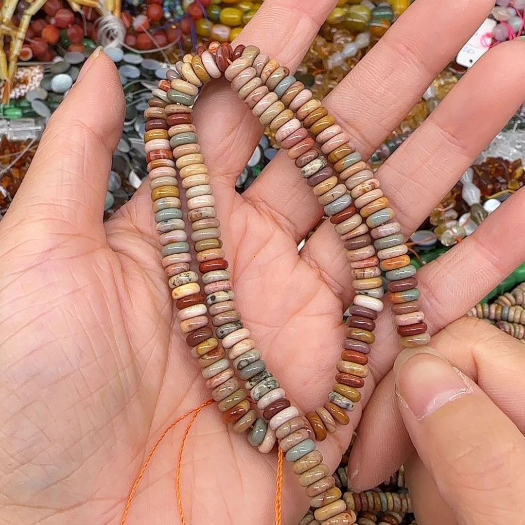 玛瑙/玉髓合金珠宝半成品阿拉善6mm算盘一条