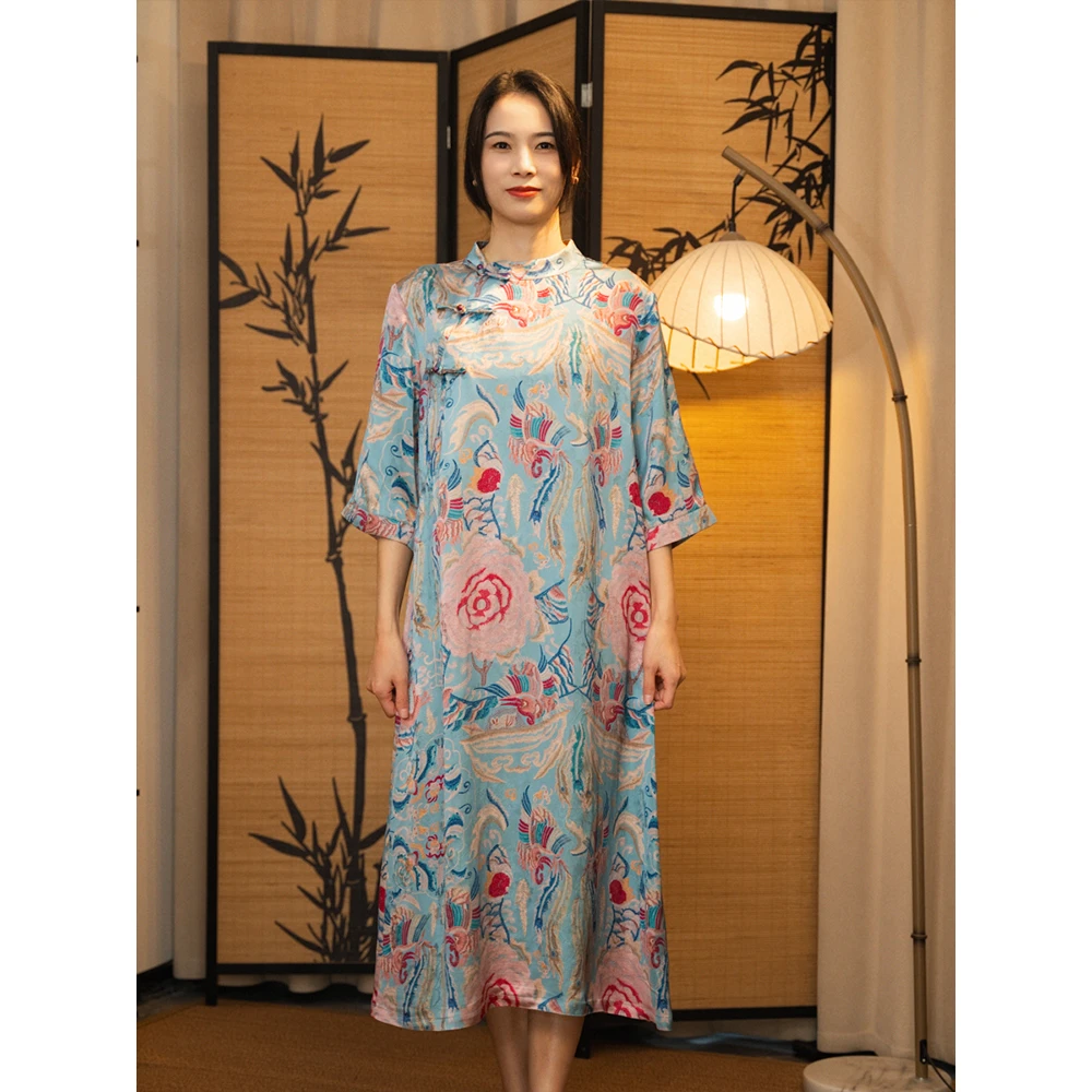 【花香】新中式国风夏季立领女装连衣裙