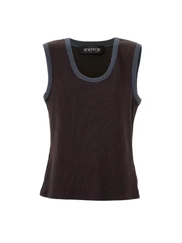 YOEYYOU25春夏新款纯色简约百搭U型领无袖背心699UPY买手店
