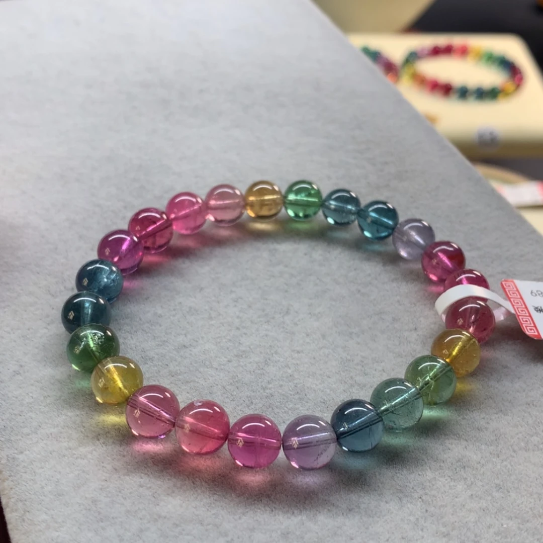 【闪购商品】未镶嵌手链碧玺荧光色标单圈8