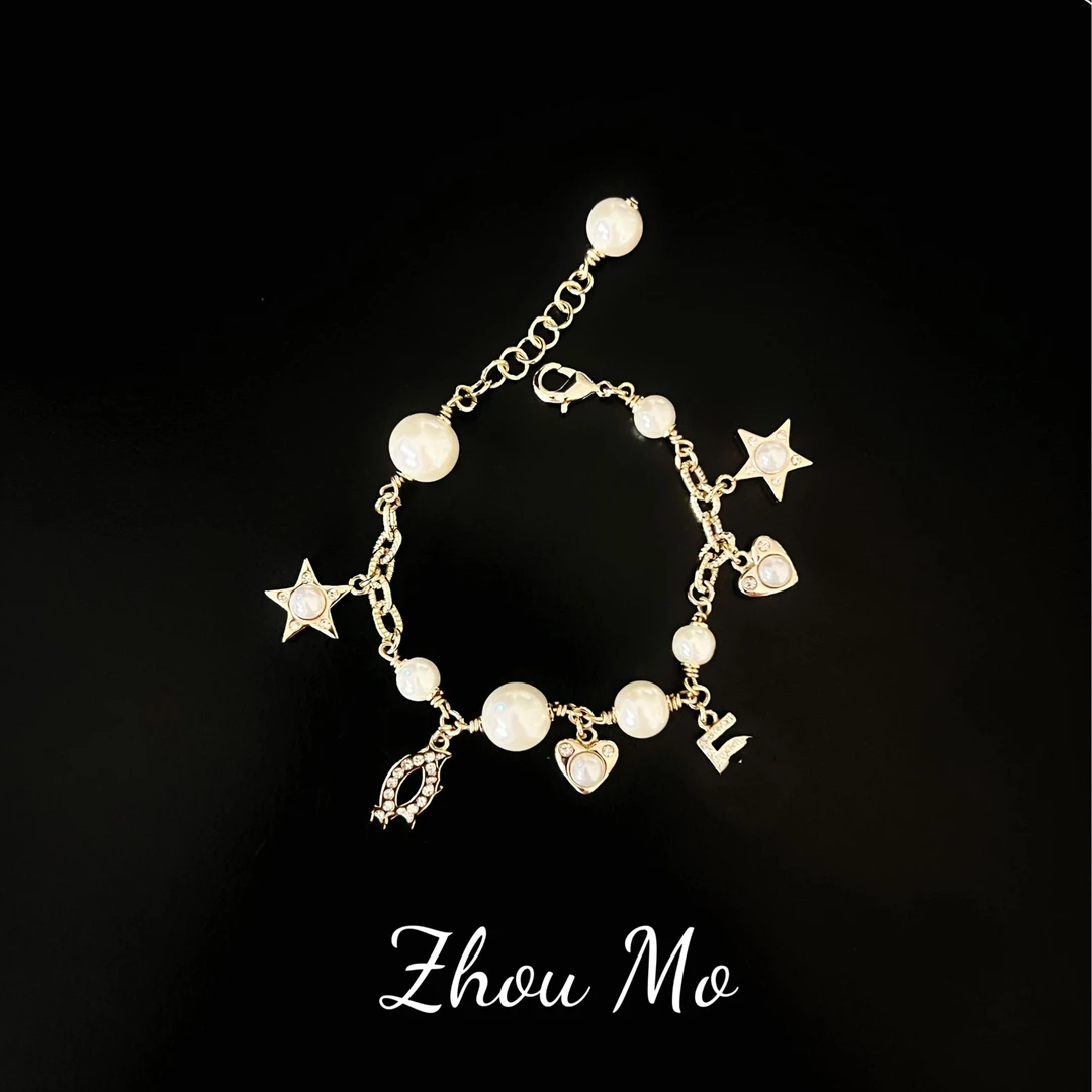 铜合金手链 【MOMO】爱心星星手链    B-090