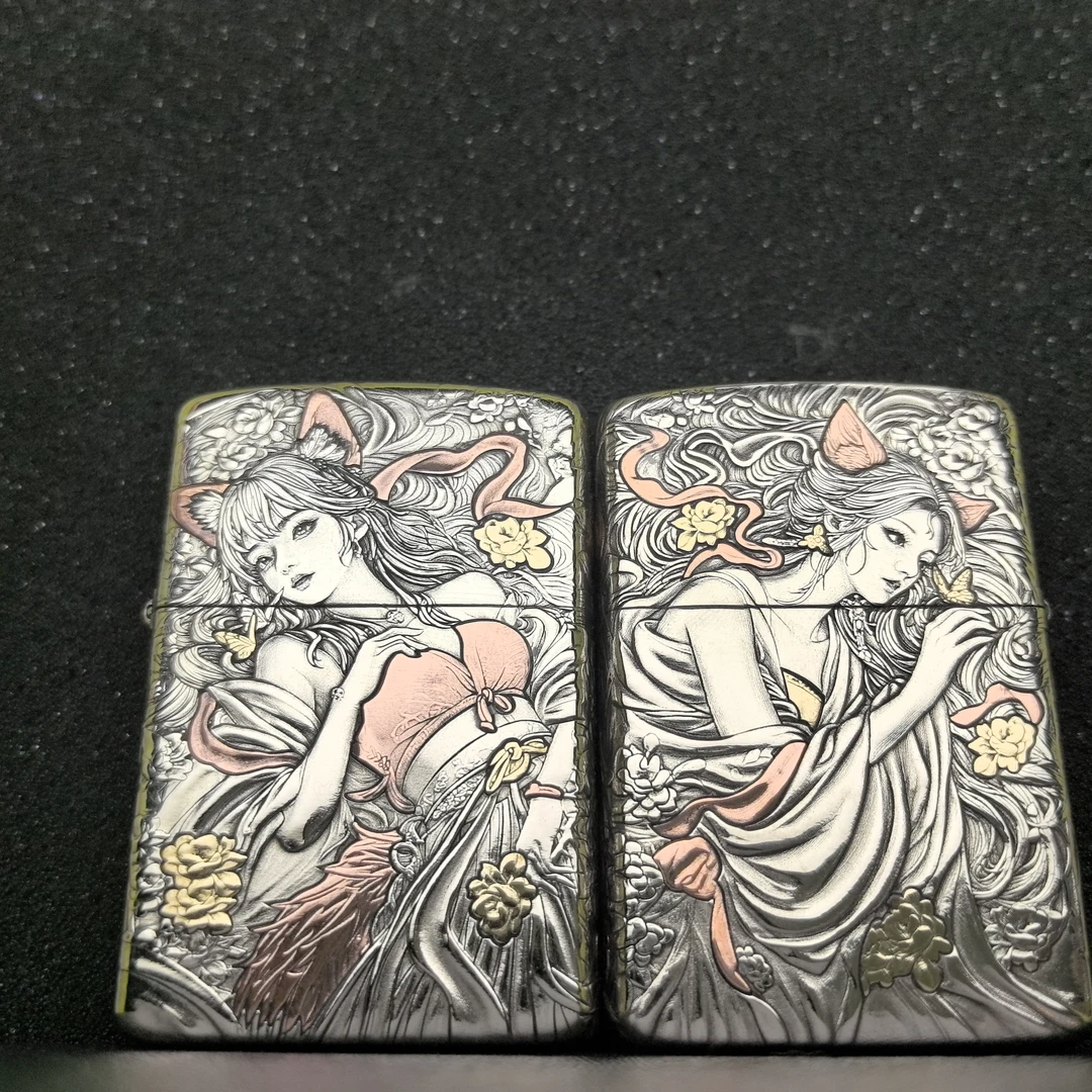 ZORRO2代902S盔甲(涂山九尾)5面浮雕镶嵌煤油打火机[云川工作室]