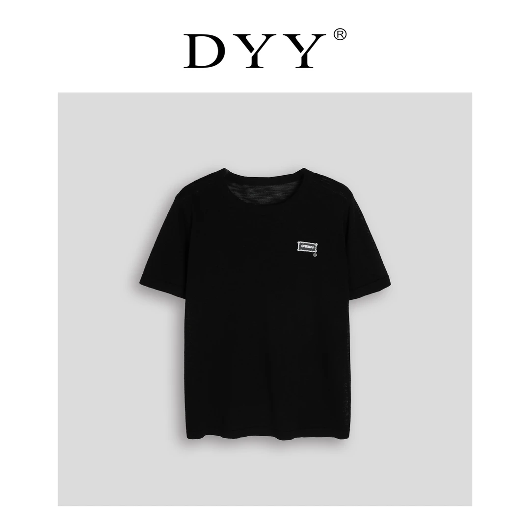 DYY品牌 夏季新款百搭宽松时尚休闲黑色舒适时尚百搭短袖T恤YW233