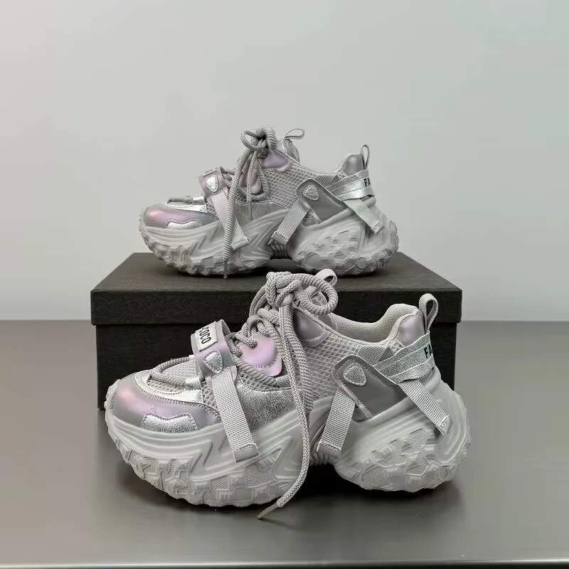 增高厚底老爹鞋女款2025新款运动鞋子女鞋春秋款百搭休闲 3717