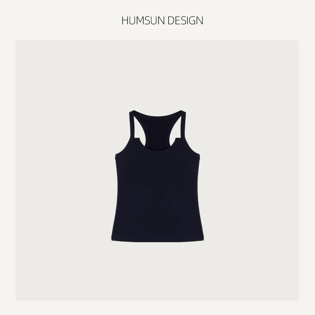 HUMSUN/禾木笙「月下山茶」我们の那件U型双层领吊带 5B458