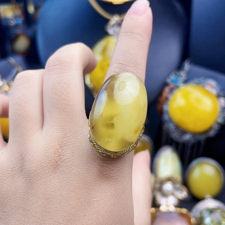 琥珀银S925镶嵌裸石