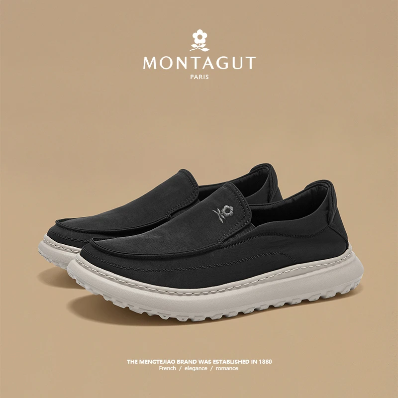 梦特娇男鞋夏季透气软底轻便舒适防滑减震耐磨时尚百搭套脚休闲