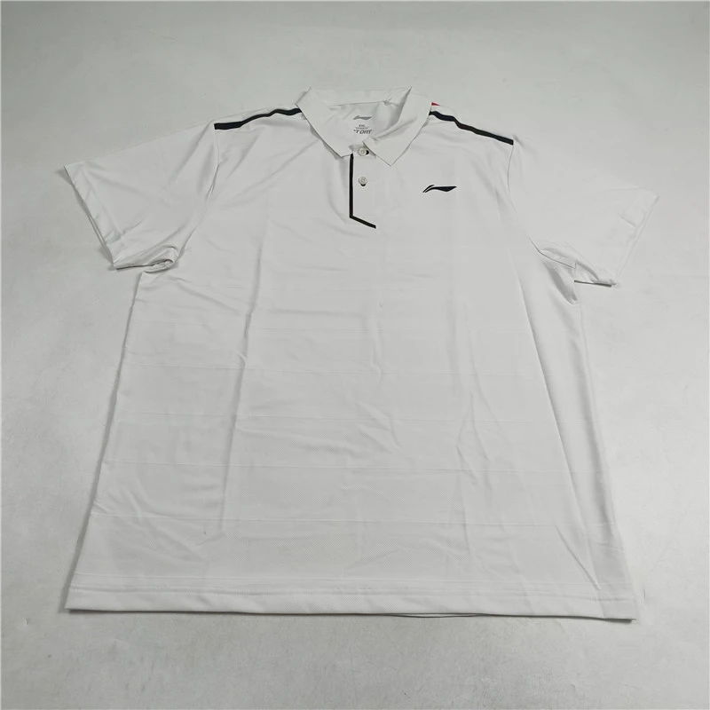 李宁男子羽毛球系列夏季运动休闲简约舒适比赛上衣T恤AAYS051-1Y