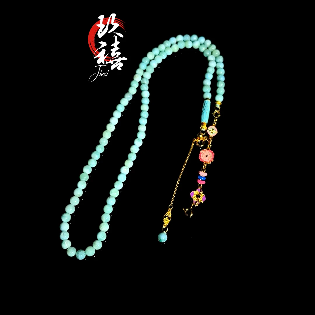 【二妹推荐】海纹石圆珠项链60cm 0837 B52610050 多样性发一