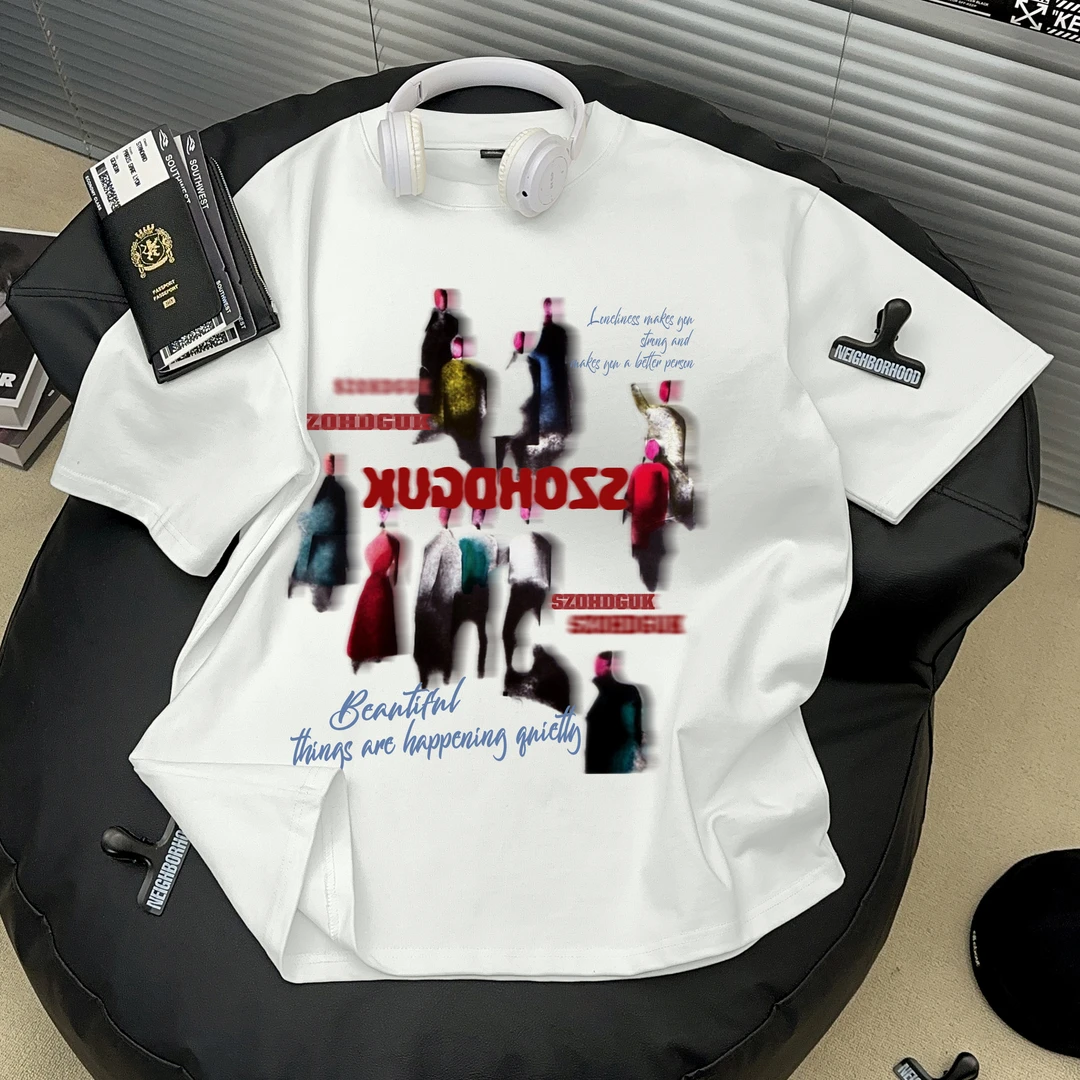 Dekkry美式复古高级感短袖T恤男女士痞帅炸街上衣设计感小众潮牌