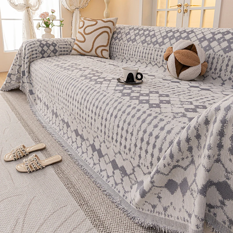 四季通用雪尼尔全盖沙发巾盖布一片式全包四季通用防滑防猫抓