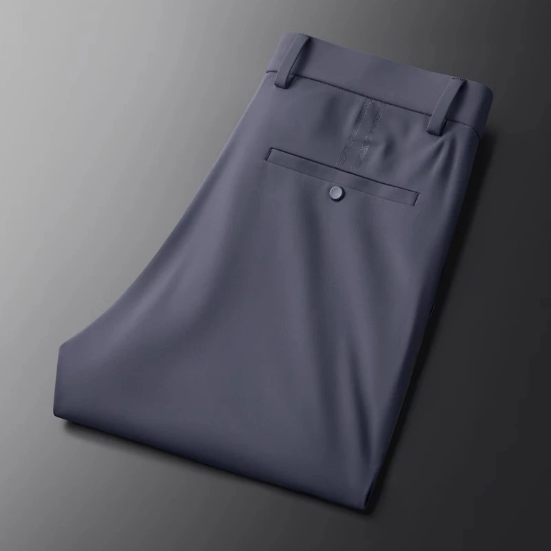 高端休闲裤男春秋夏季薄款直筒西装裤冰丝速干垂坠感商务男装西裤