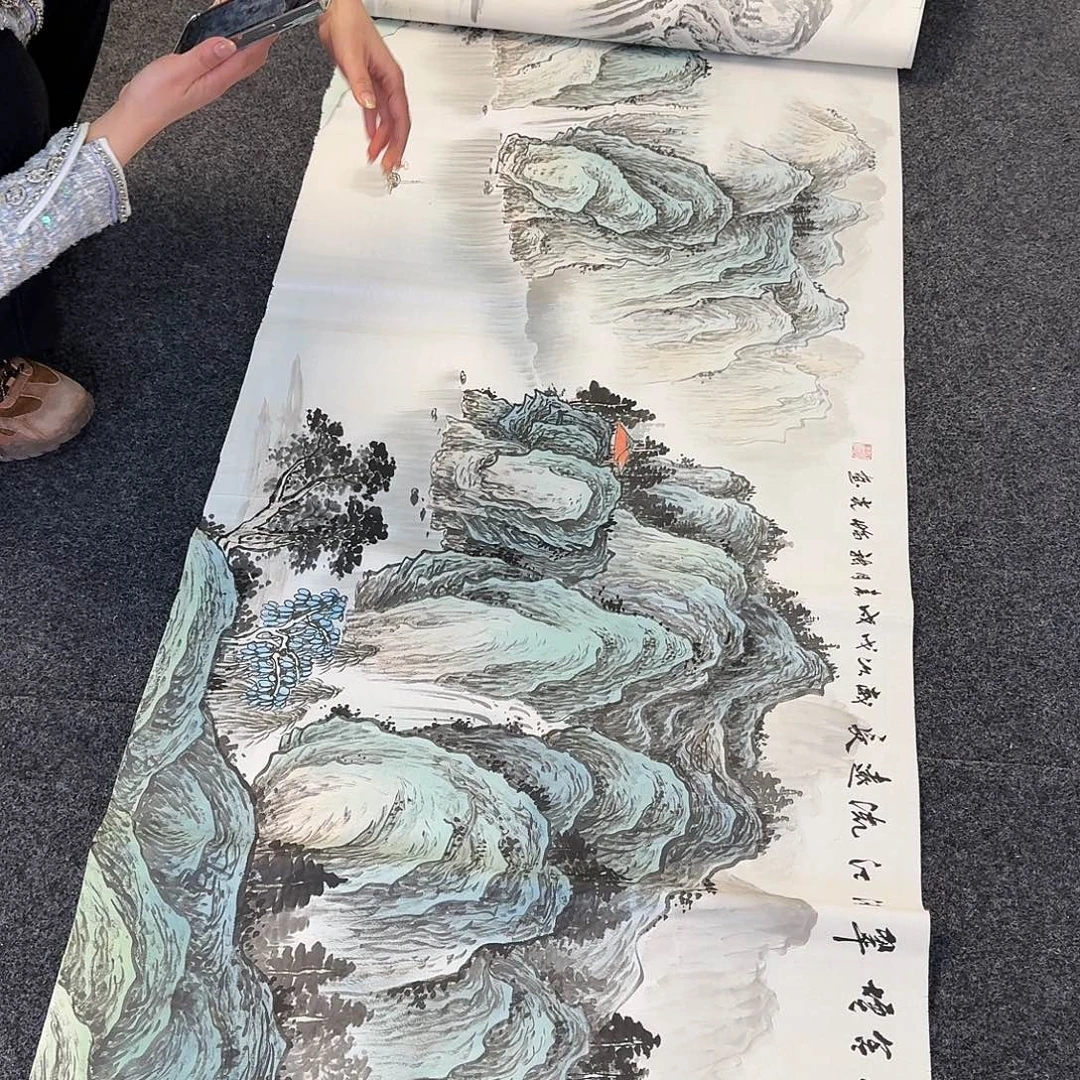 纯手绘国画作品好看小六尺