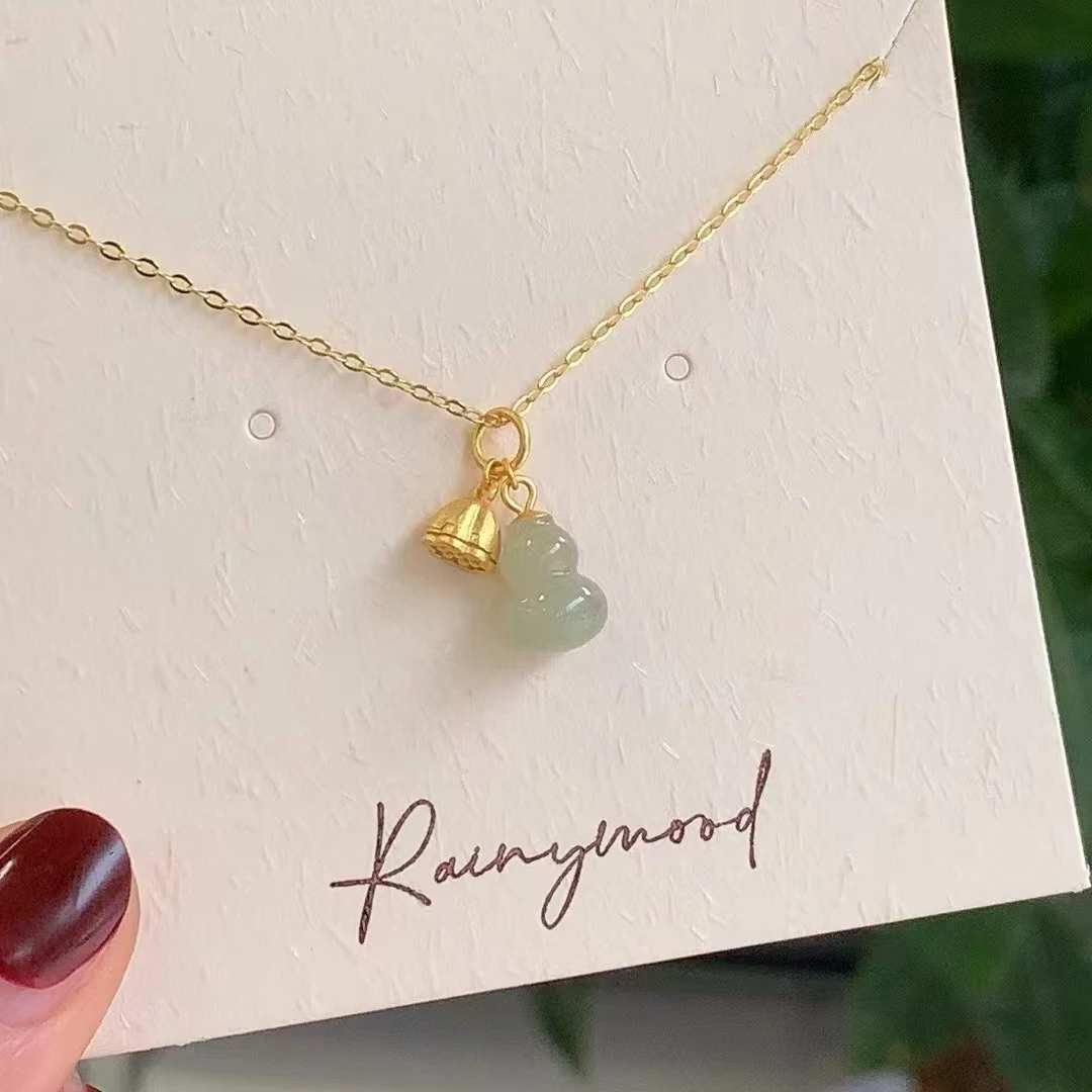 和田玉小葫芦吊坠s925银镶嵌莲蓬可爱百搭挂坠小巧精美【不含链】