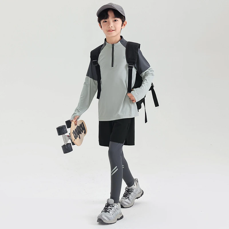 儿童紧身衣训练服速干衣男童春秋篮球足球打底运动健身服套装男孩