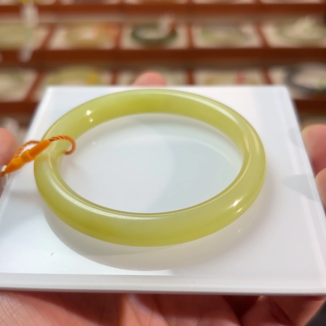 和田玉未镶嵌手镯新疆黄口鸡油黄猫眼手镯