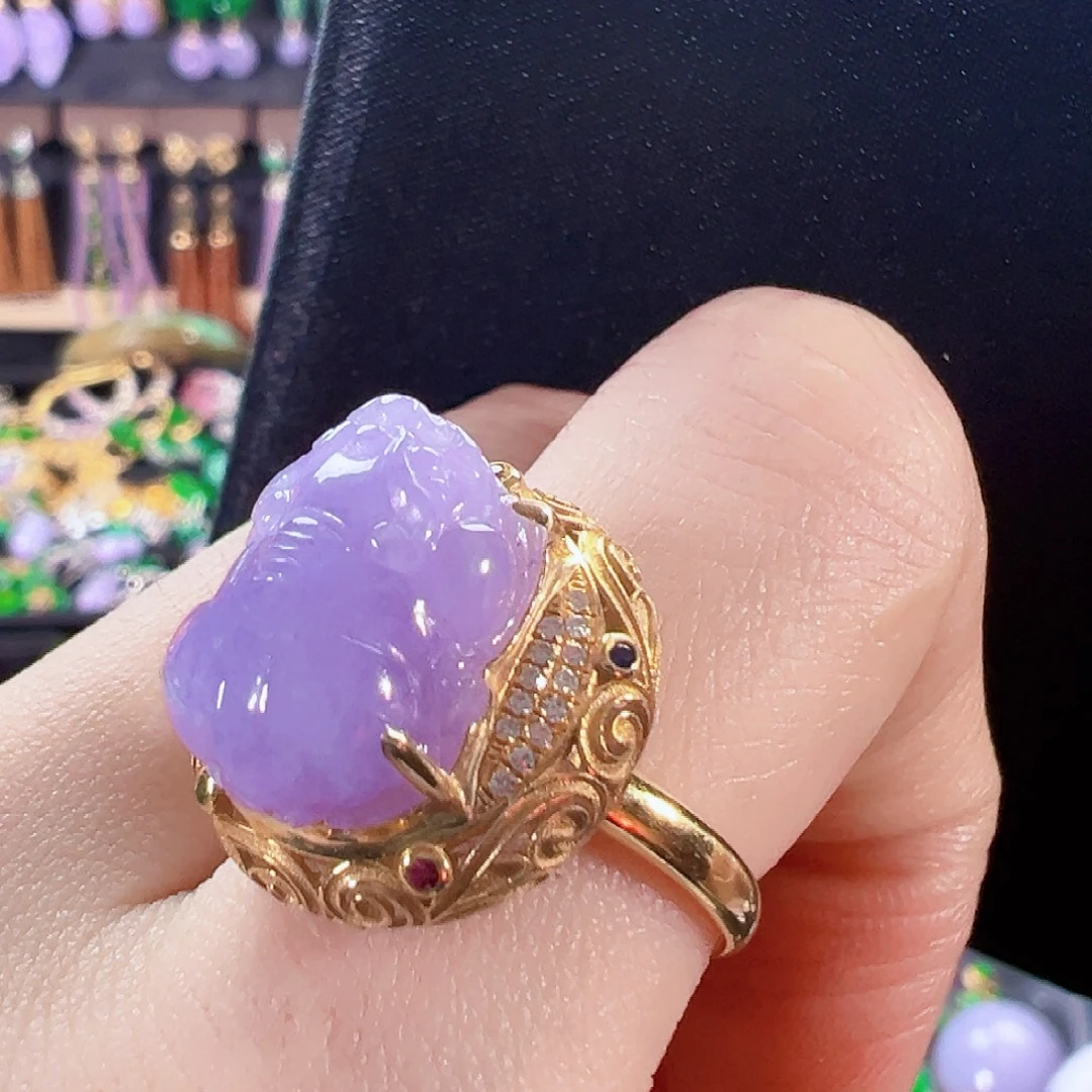 翡翠18K金镶嵌戒指签收后24小时鉴赏期