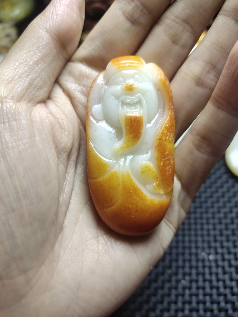 和田玉精美挂件财神