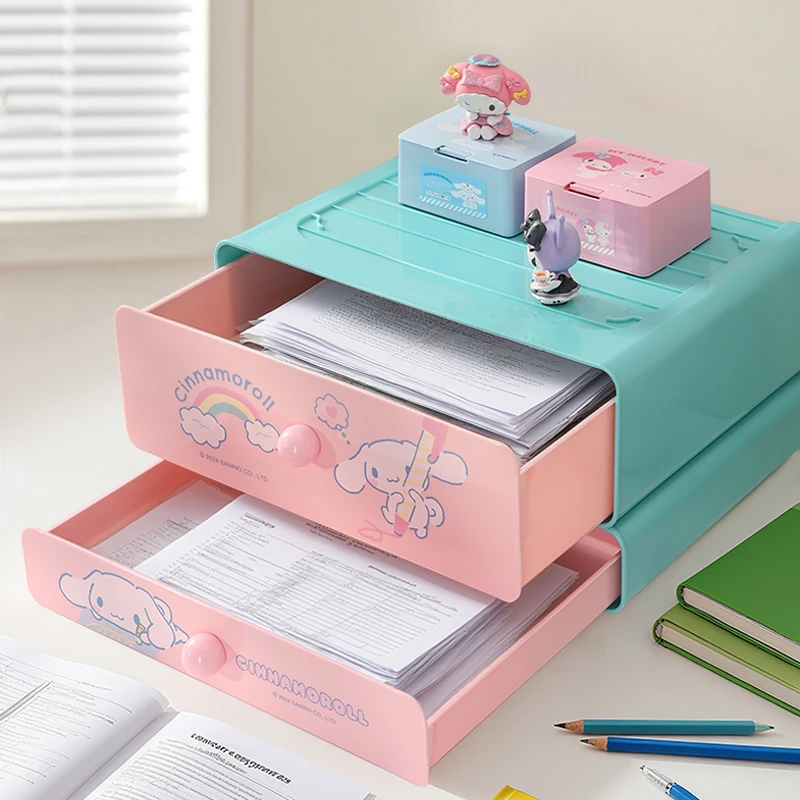三丽鸥试卷专用收纳盒小学生家庭资料重要文件出生证分类档案箱大