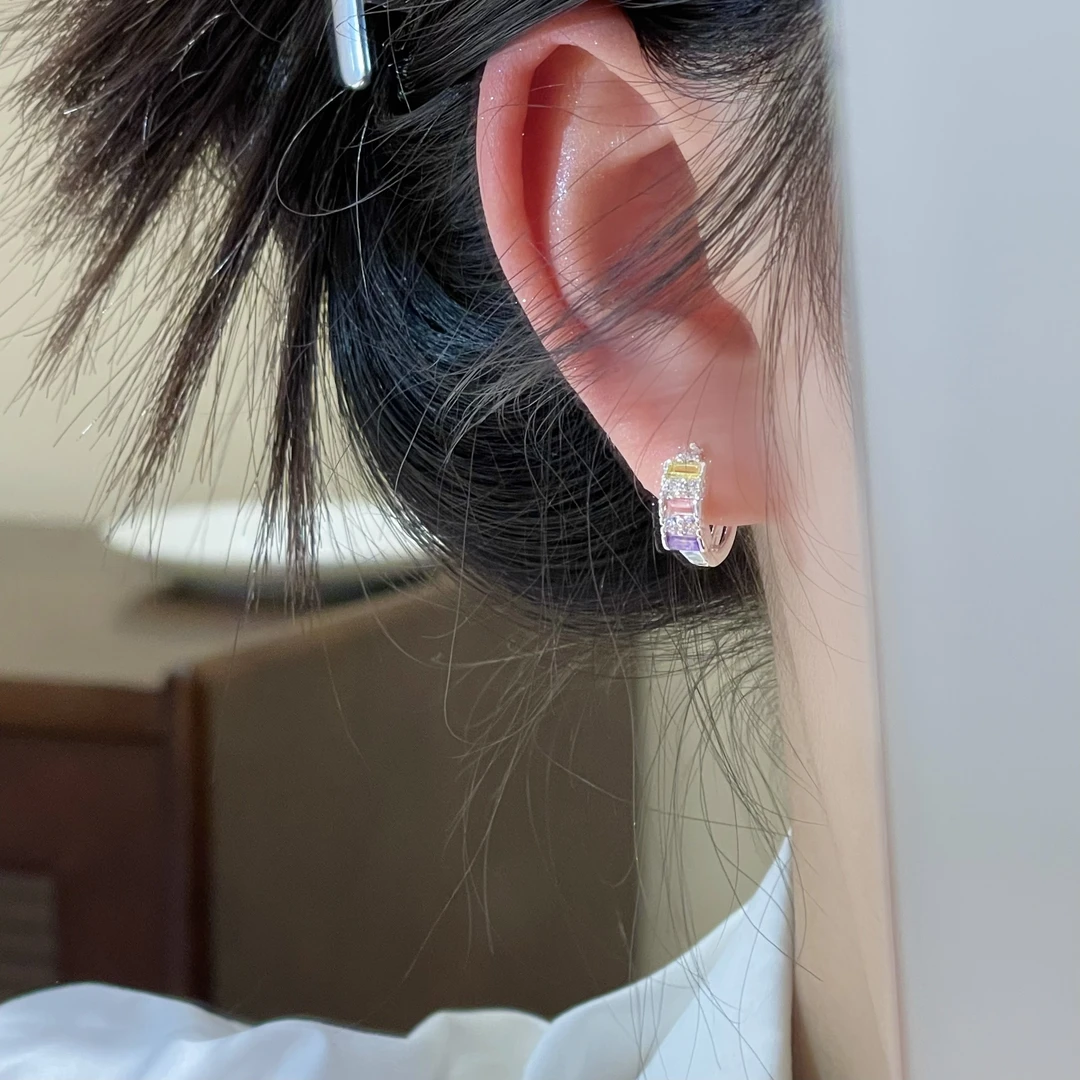 F425彩色简约质感耳扣温柔小众小巧个性百搭可爱时尚