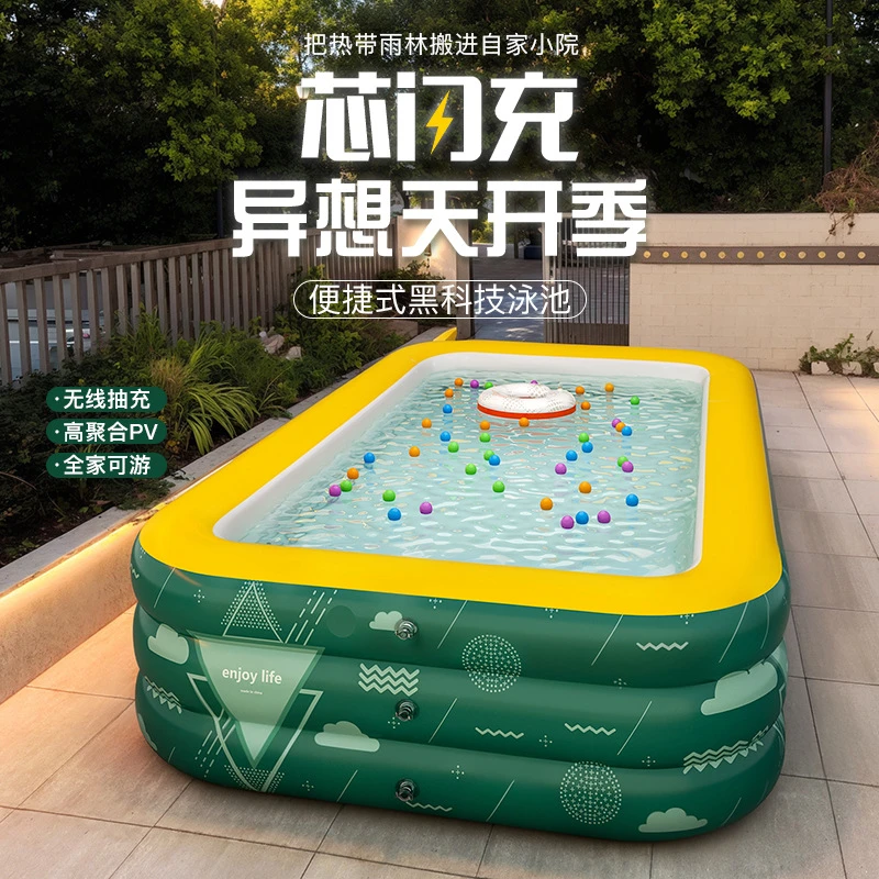 充气游泳池家用儿童大型户外家庭婴儿折叠小孩加厚宝宝批发戏水池