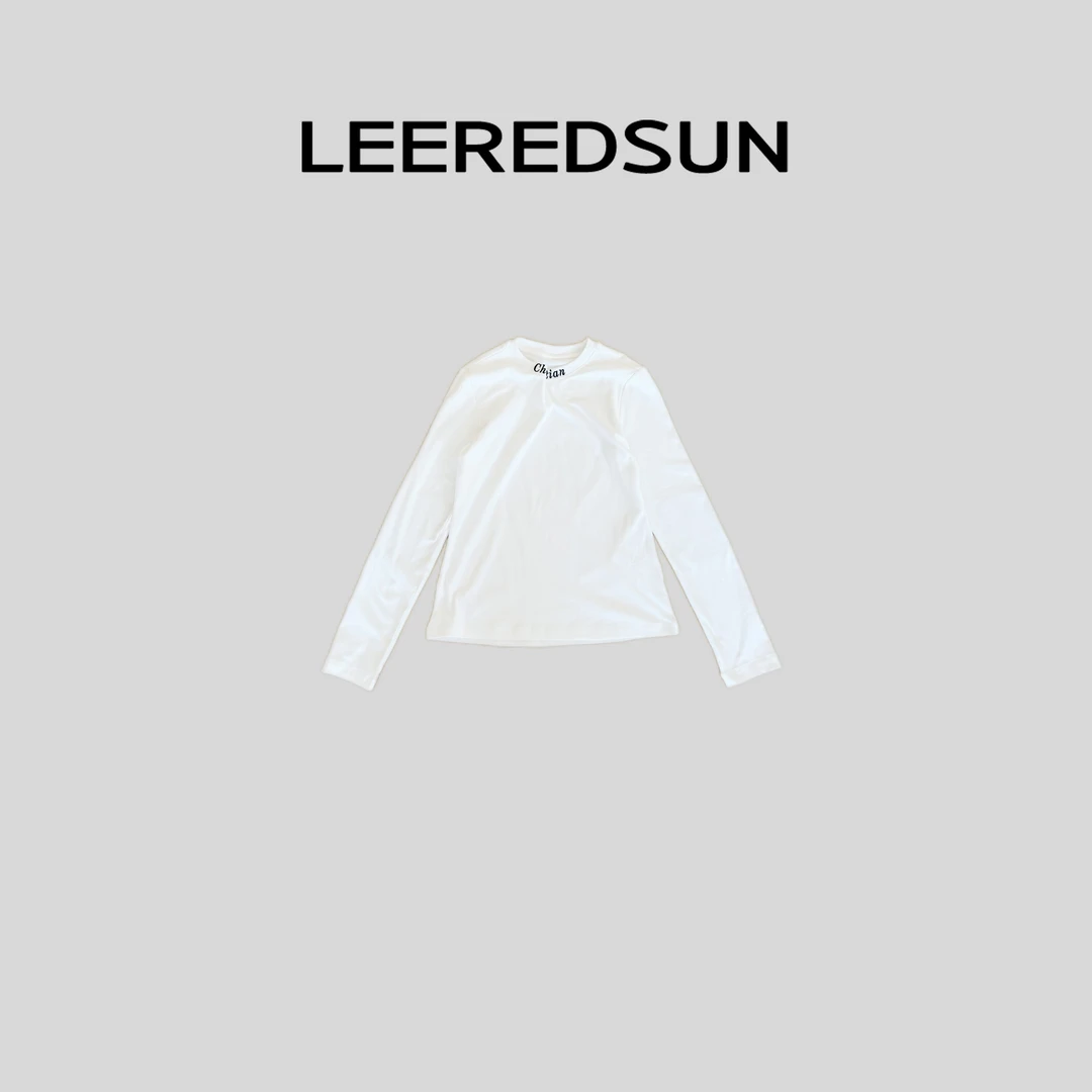 LEEREDSUN "" 领口字母拼接修身百搭长袖YY01CX3125