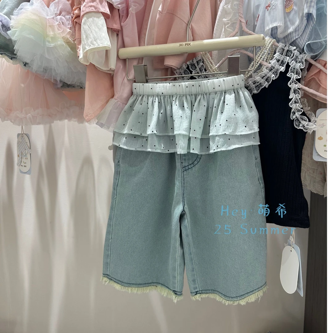 AC377~萌希·25夏~波点屁帘牛仔裤两件套K558