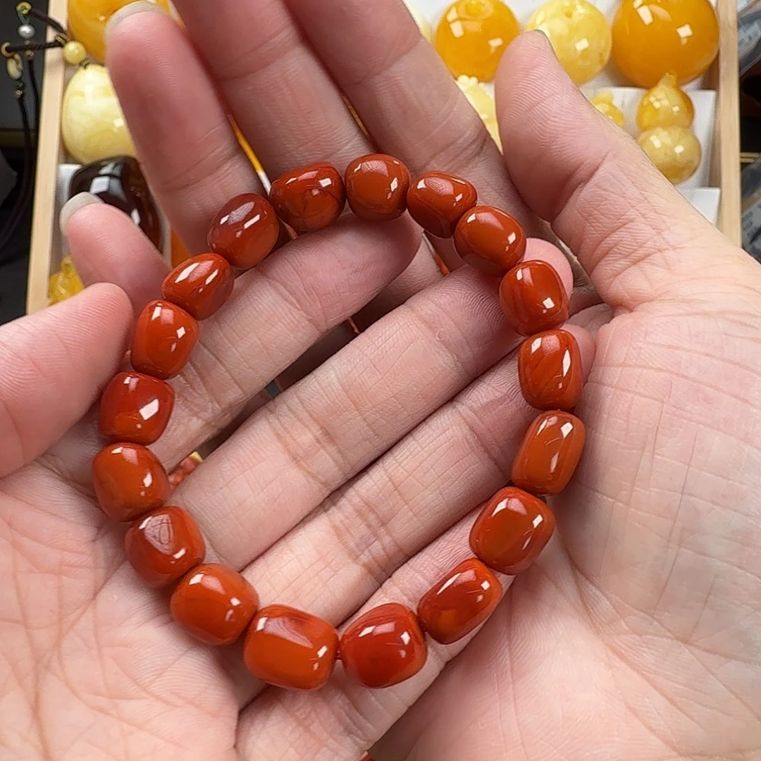 霞***手链未镶嵌南红玛瑙南红28.23g