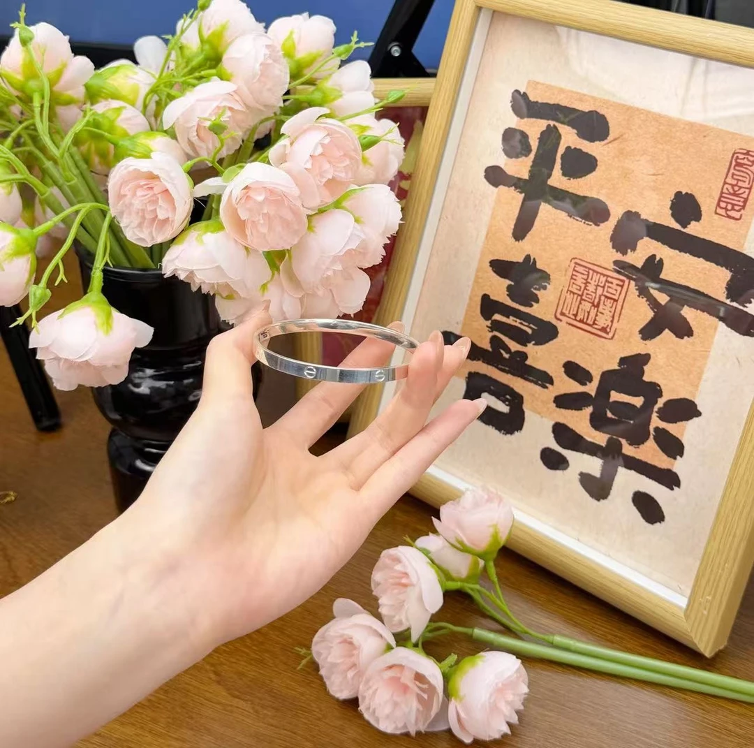 足银珐琅银制品 手工工艺银卡家镯子闭口时尚百搭经典