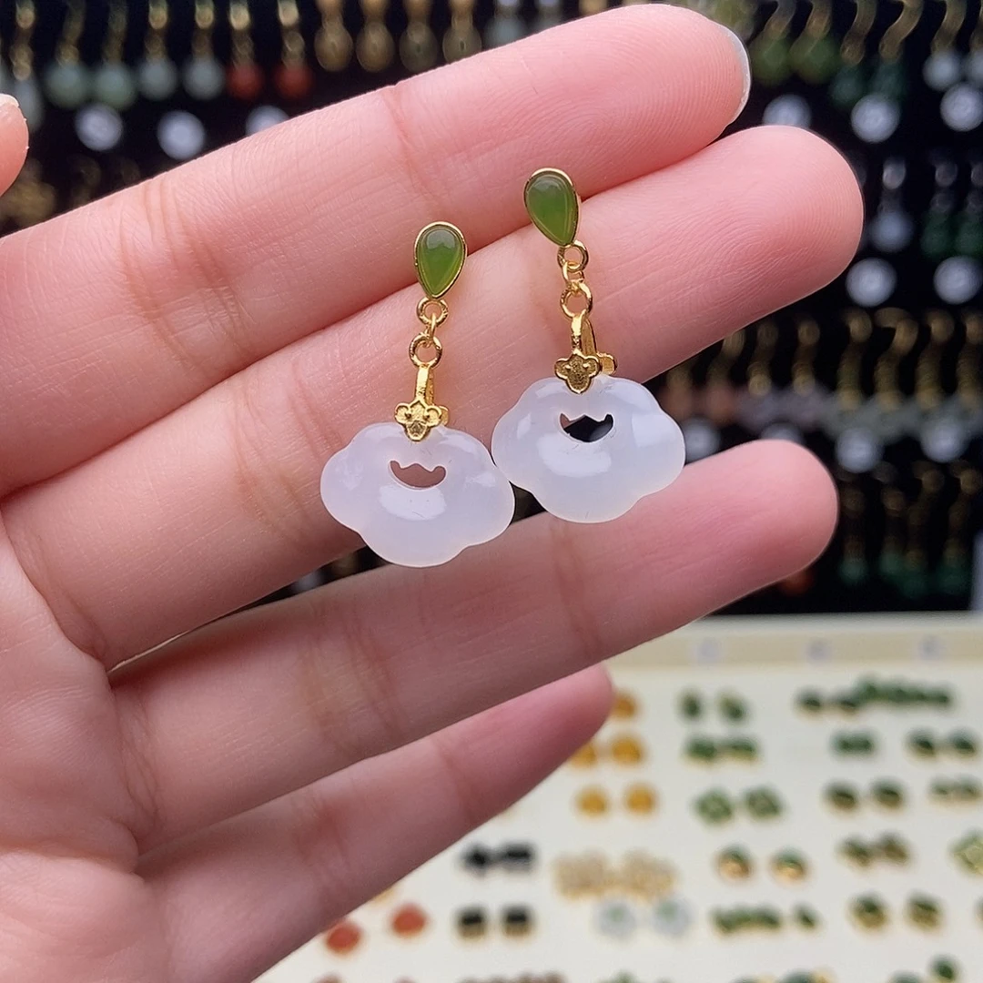 和田玉银S925镀金镶嵌颈饰