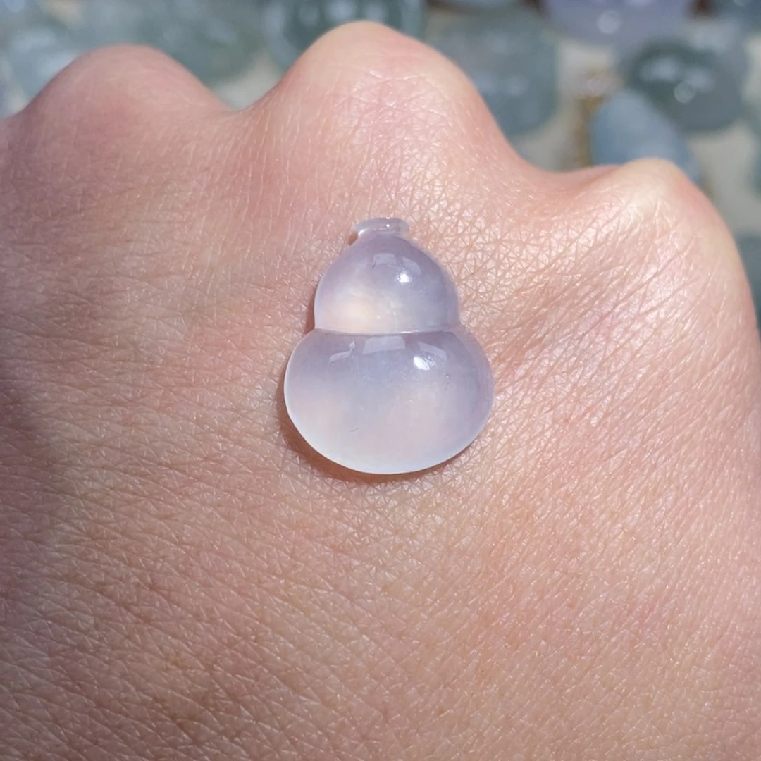 翡翠颈饰未镶嵌天然缅甸翡翠a货葫芦