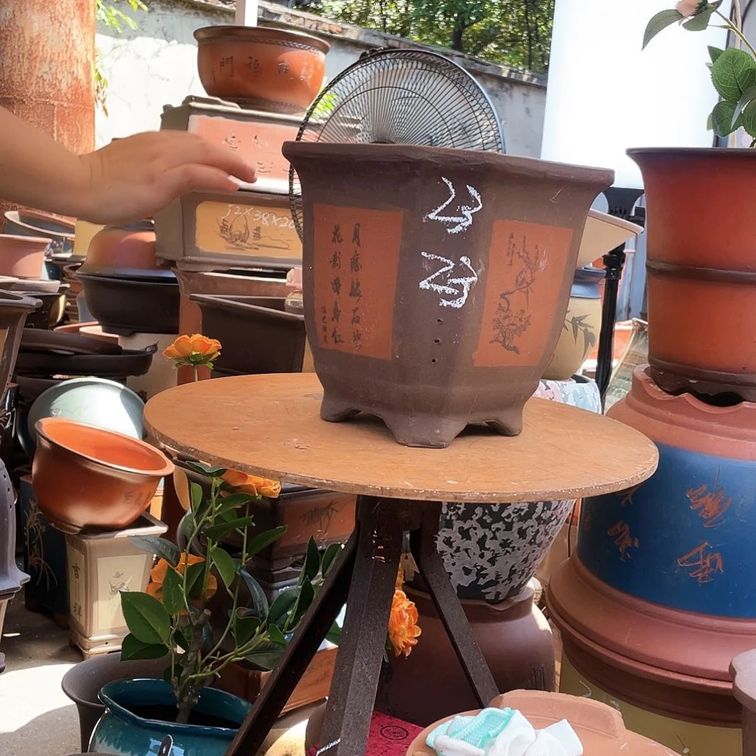 23红切角四方花盆紫砂花盆