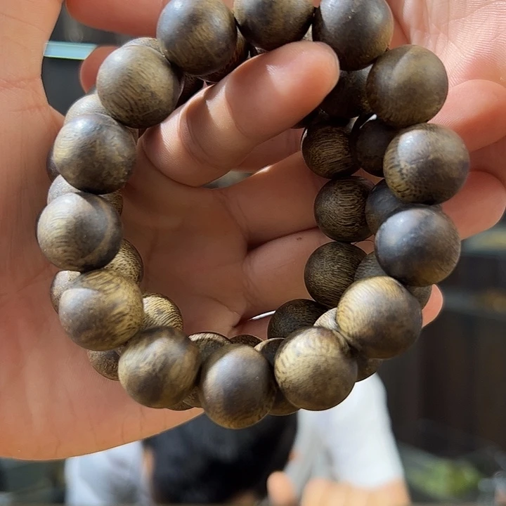 手串沉香16mm单圈老乌身多样性发一条