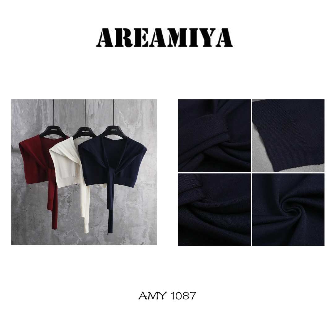 AMY1087【凹造型神器】极简纯色针织披肩