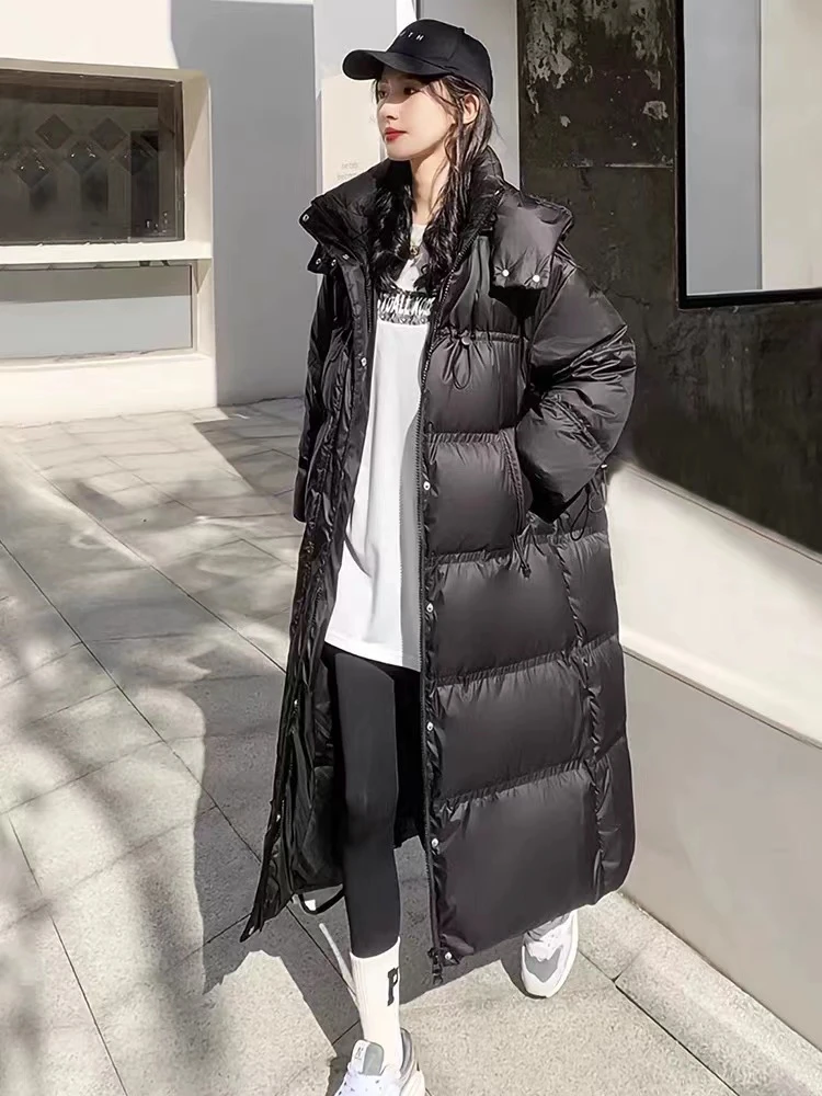 羽绒服女中长款过膝2025冬季新款韩版宽松加厚保暖面包服棉衣外套