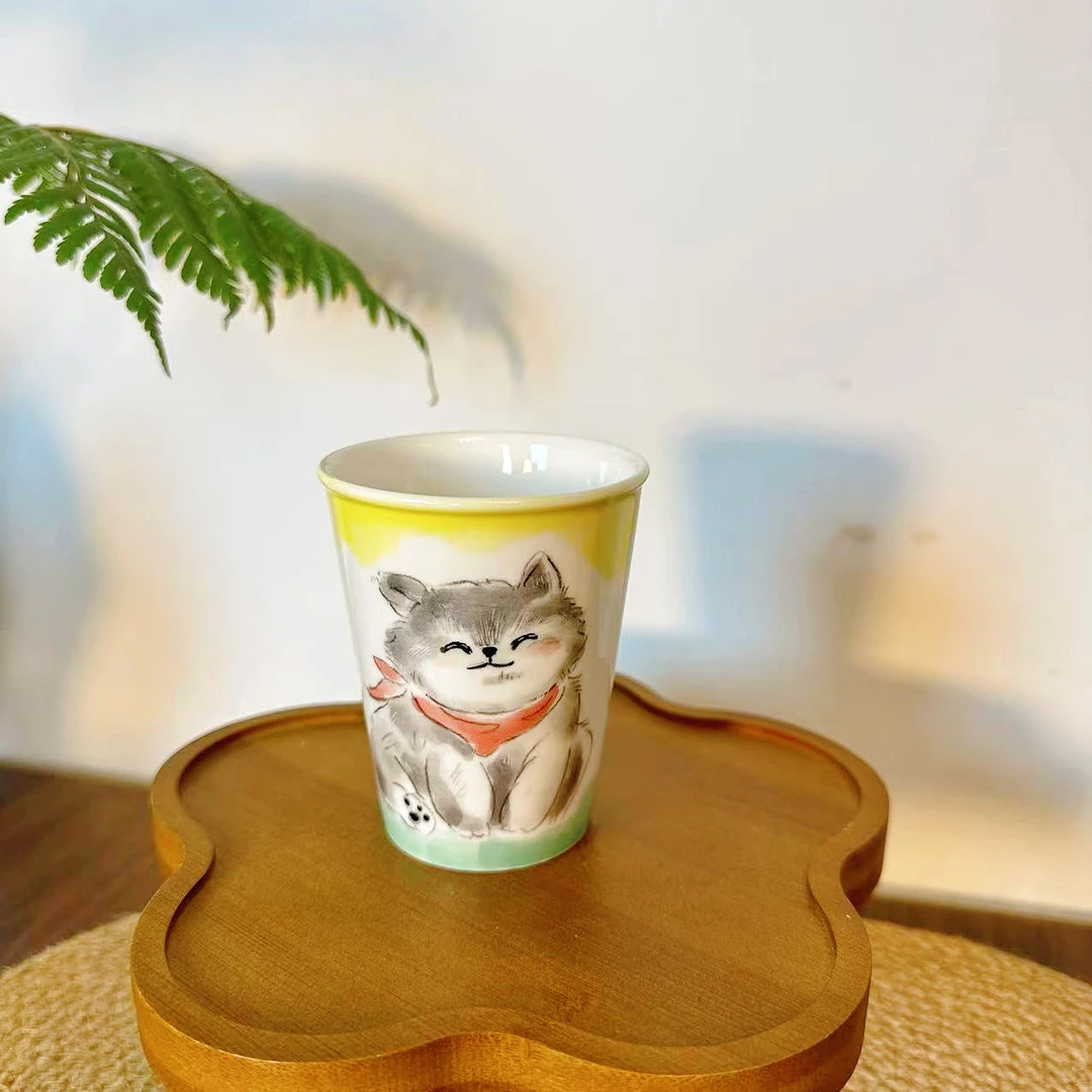 【直播-不要盒子】高温釉下彩中号可乐杯卡通陶瓷杯105