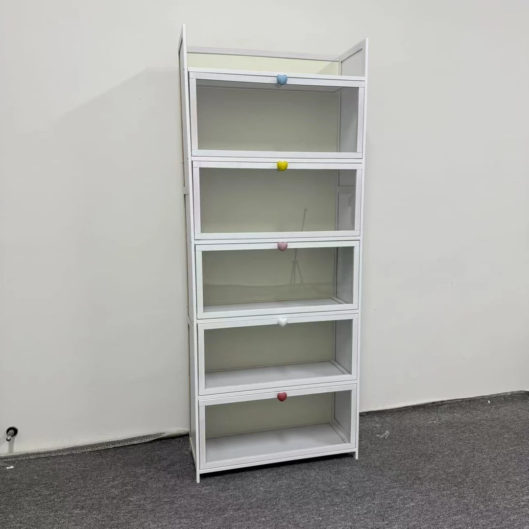 书架落地置物架一体靠墙客厅多层储物柜子收纳展示柜防尘实用书柜