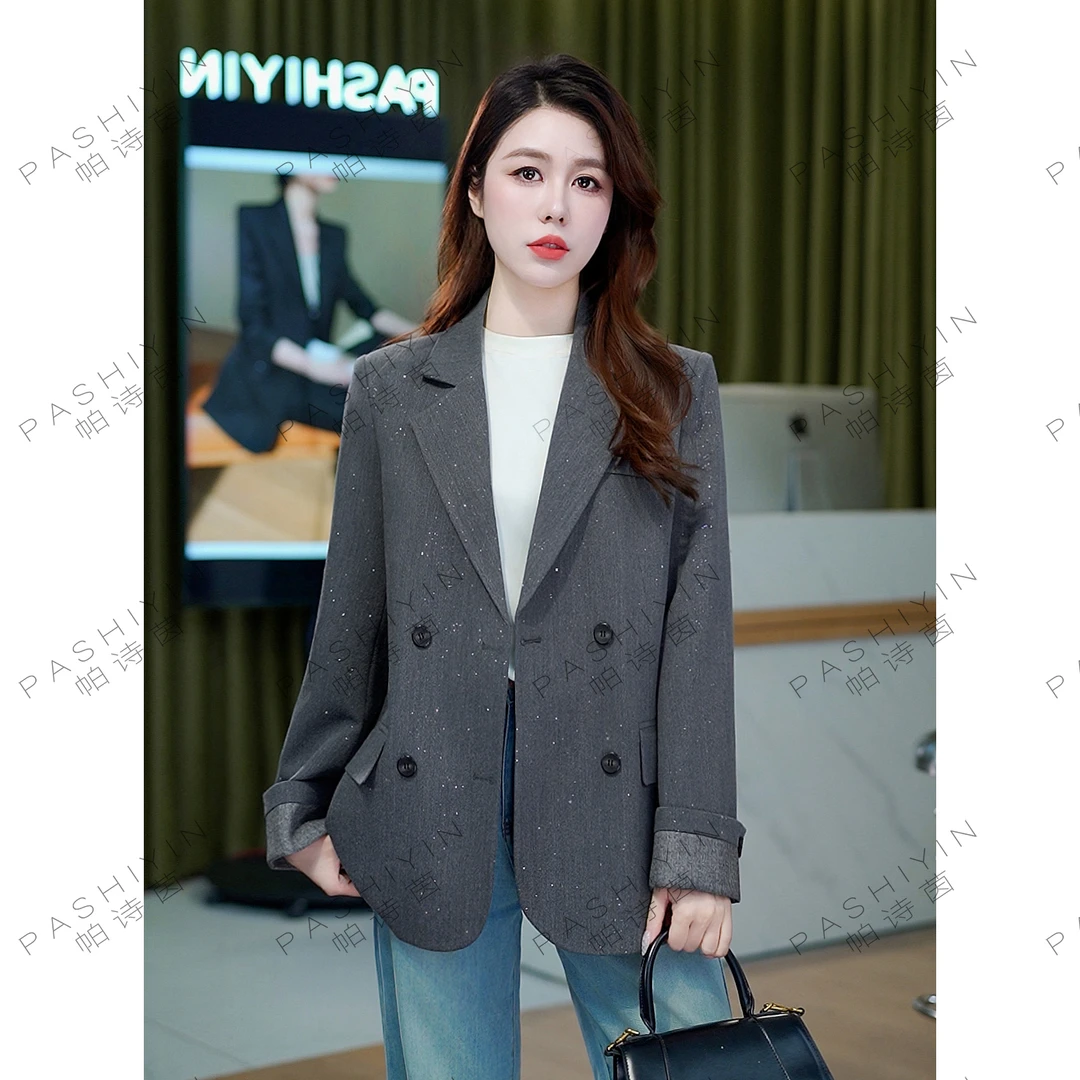 PASHIYIN/帕诗茵2025春季时尚百搭气质小个子女西装外套#25112