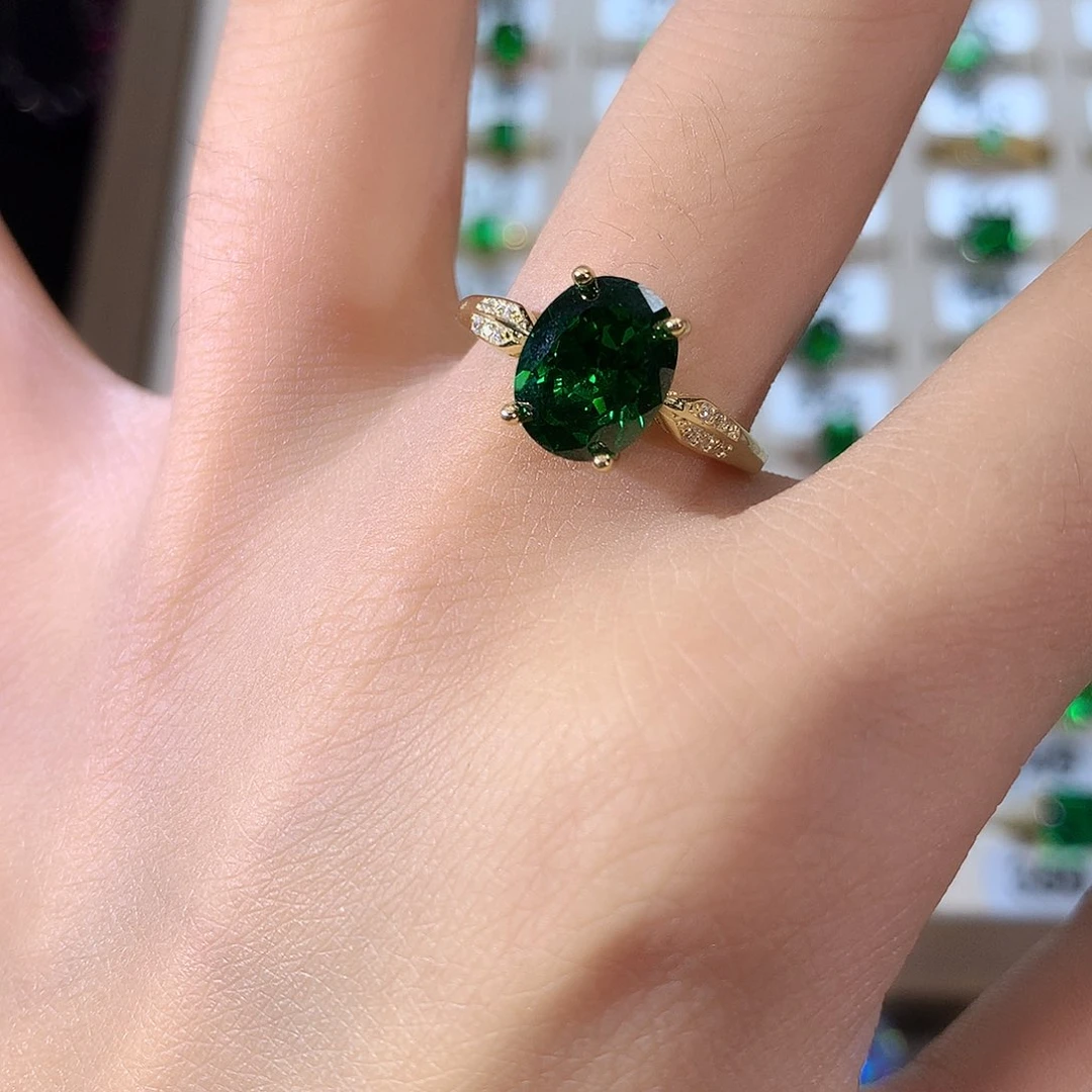 银S925镶嵌戒指碧玺金810