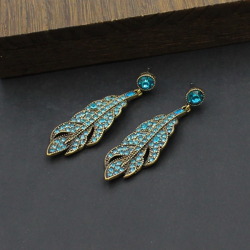 锌合金耳饰 新中式古典饰品流苏高级感耳环原创设计羽毛耳钉女 85