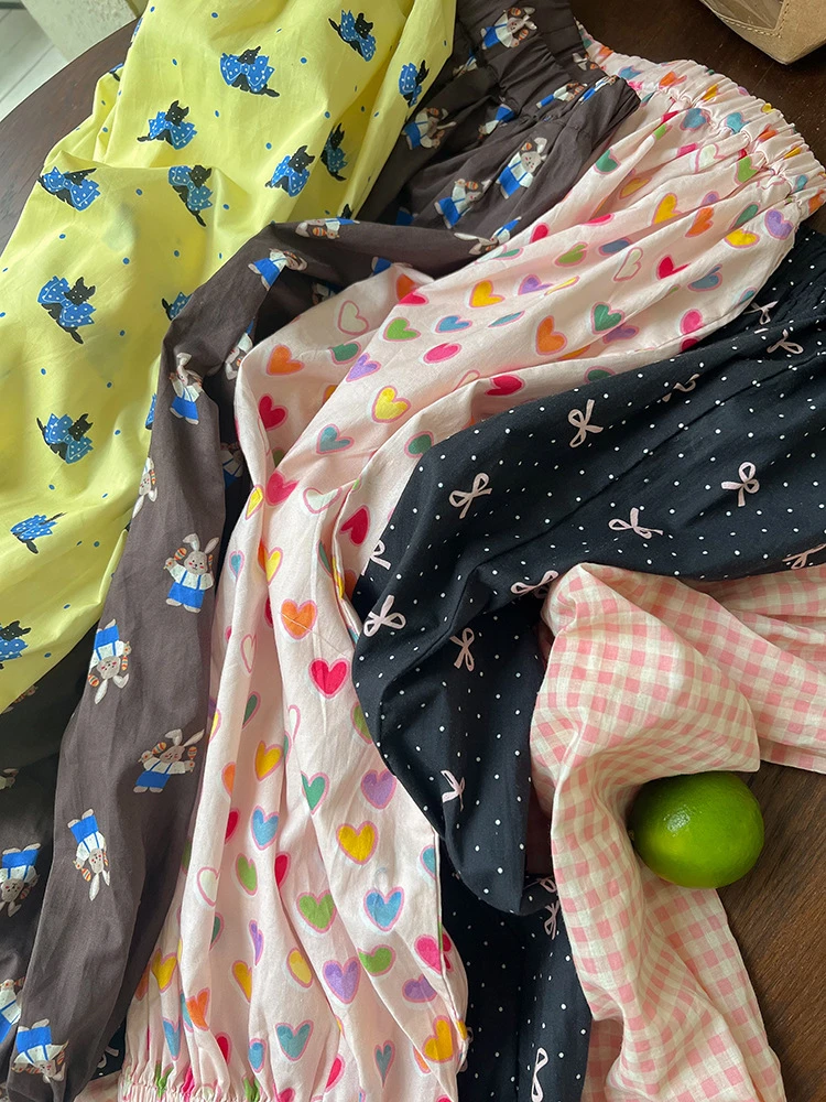 【现货】儿童花花防蚊裤夏韩版洋气薄款棉质收口碎花裤子 25B153-1